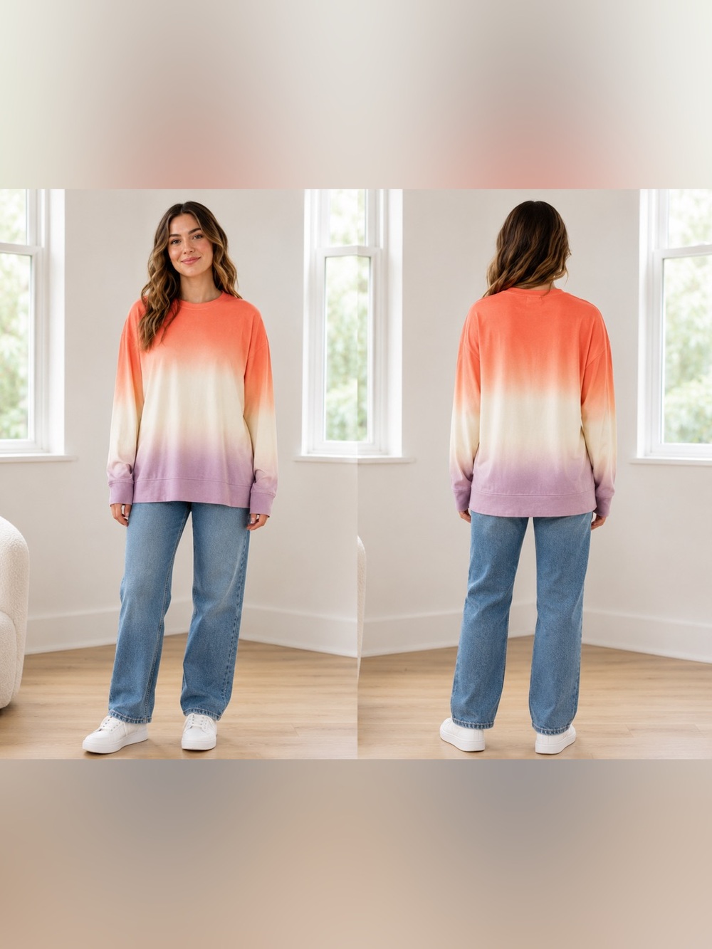 Ideology Plus 1X Ombré Long Sleeve Sweatshirt/Athleisure/French Terry